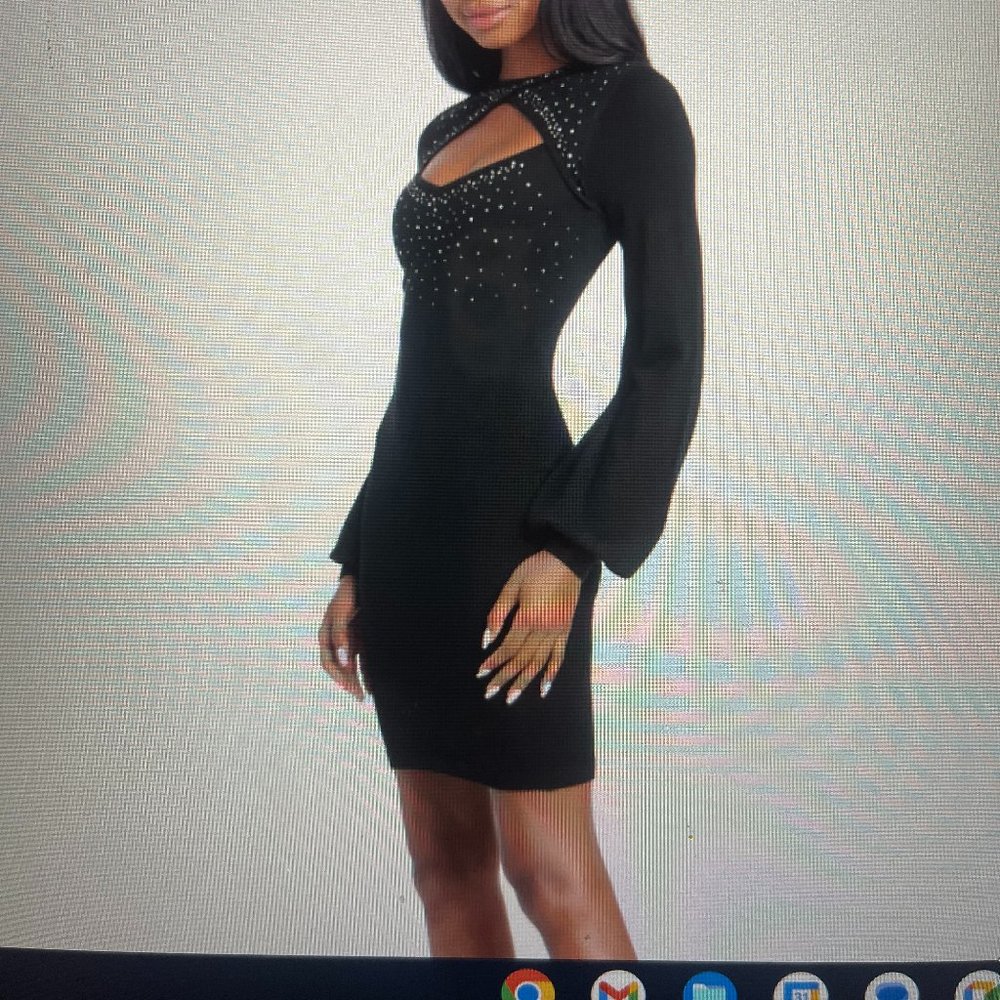 BEBE Black Sweater Dress with Keyhole cut out. Size Medium